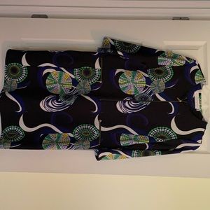 Tracy Negoshian Dress Size XL Graphic Black Zip